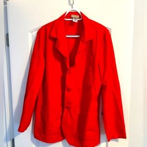 Red Kap Womens Red Three Button  Blazer Women  Size Medium Xmas Bold